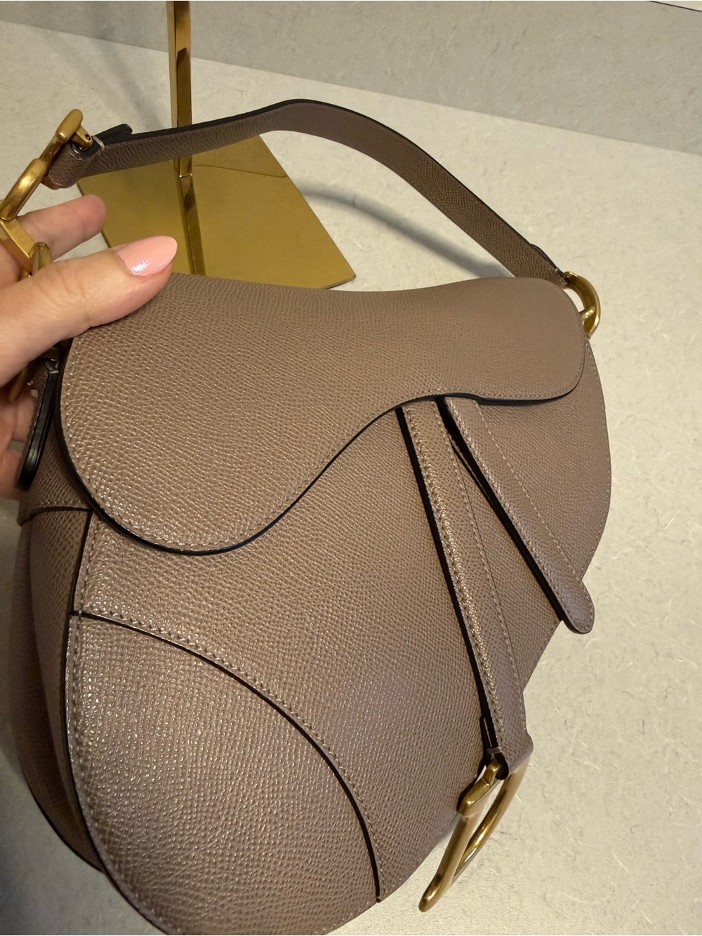 Auth Dior Saddle Shoulder Bag in Taupe, Made in Italy - Picture 8 of 16